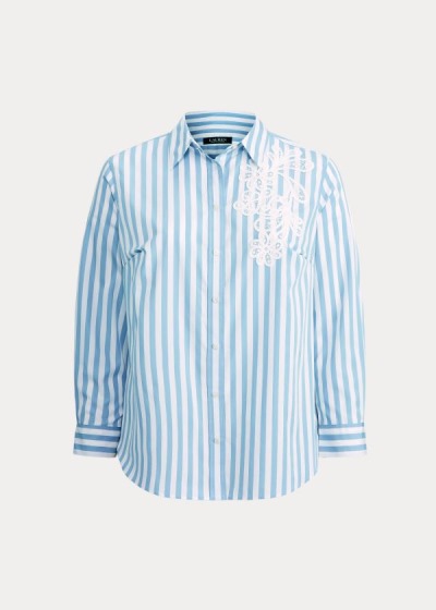 Camisa Ralph Lauren Mujer Azules / Blancos - Striped Cotton - MKGXW7231